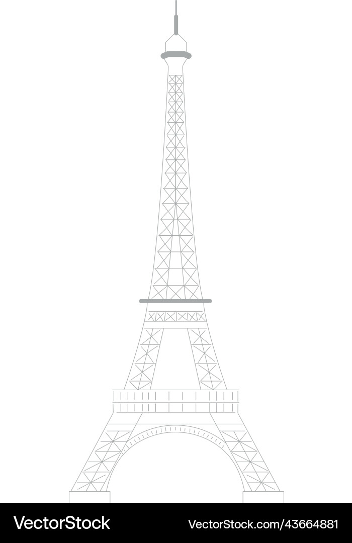 Isolated sketch of eiffel tower landmark Vector Image