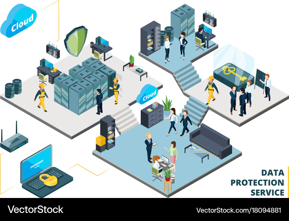 Modern Datacenter Network Infrastructure vector image