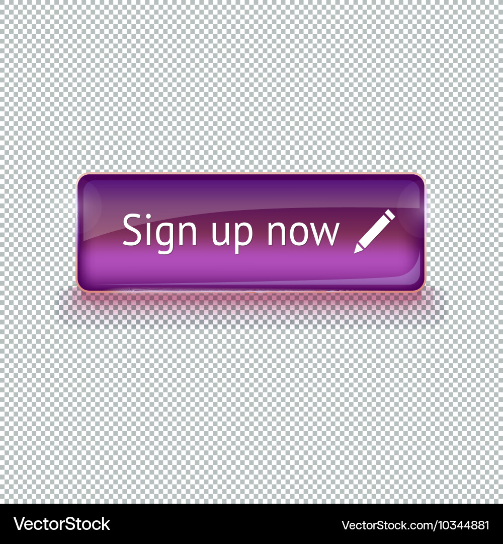 Realistic glass button for web interface vector image