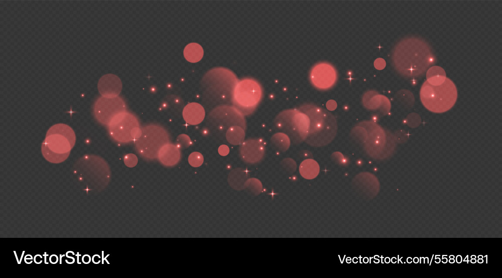 Red bokeh with stars and sparkles shiny overlay Vector Image