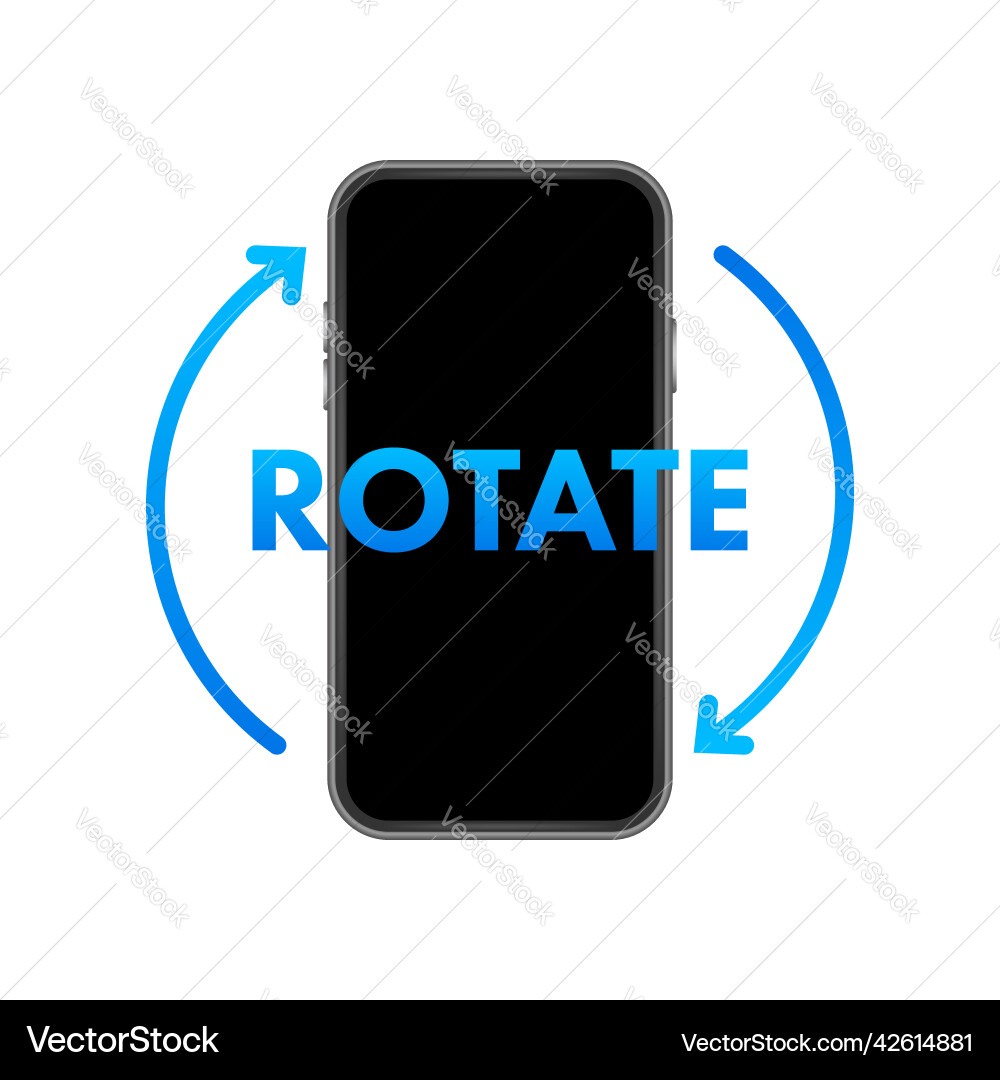 Rotate smartphone isolated icon device rotation Rotate smartphone isolated icon device rotation Vector Image