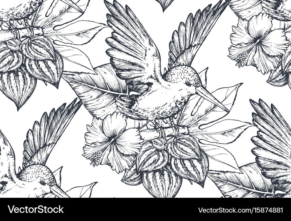 Seamless pattern with compositions of hand vector image