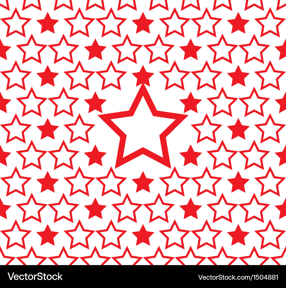 Seamless red star pattern design background Vector Image
