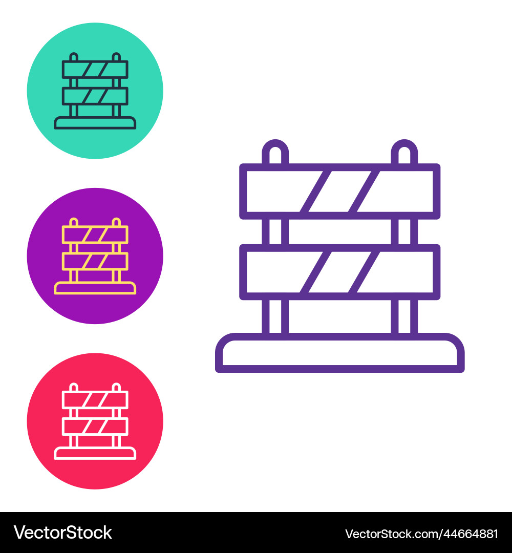 Set line end of railway tracks icon isolated Vector Image