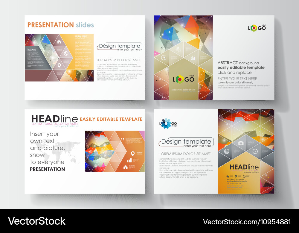 Set of business templates for presentation slides vector image