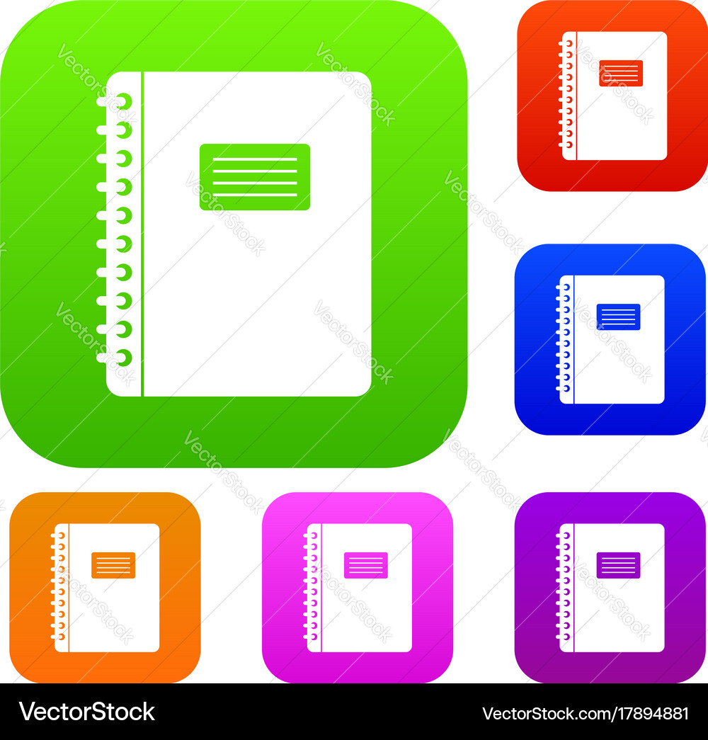 Spiral notepad set color collection Vector Image