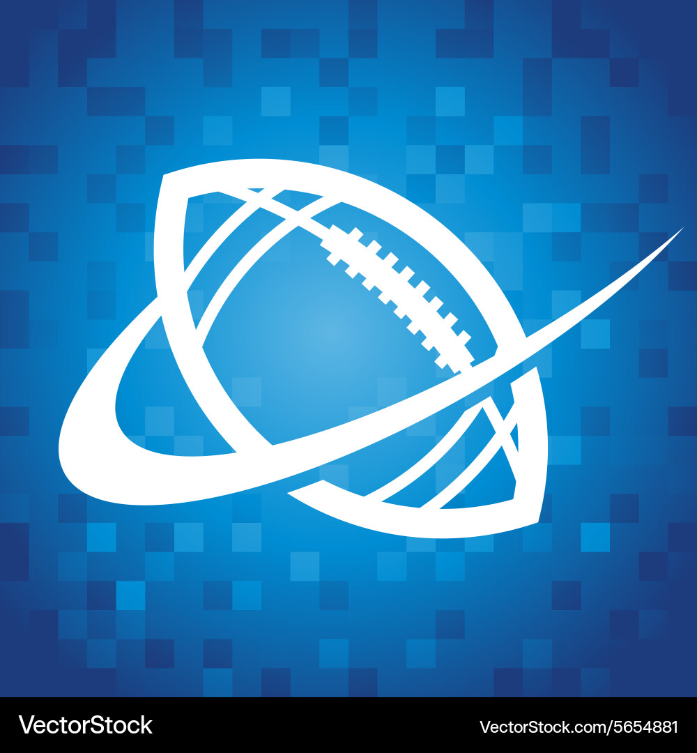 Swoosh Football Icon - Pixel Art vector image