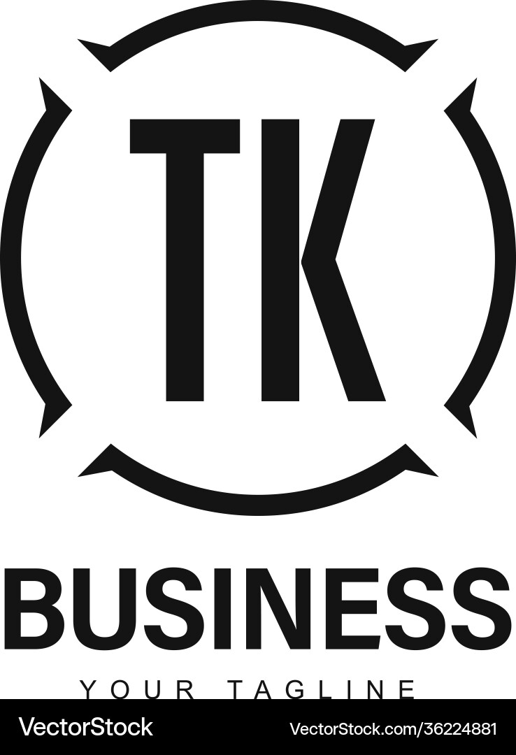 Tk initial a logo design with abstract style Tk initial a logo design with abstract style vector image