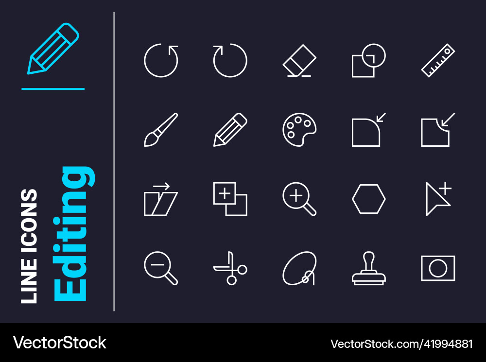 Tools to creative edit file icons set vector image