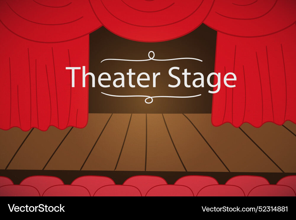 Wooden theater stage background Royalty Free Vector Image