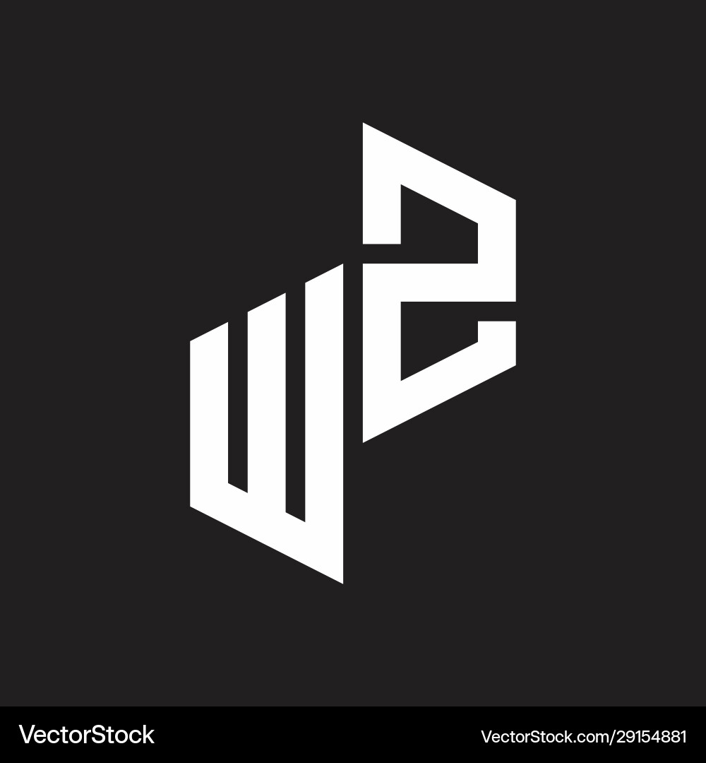 Wz initial letters logo monogram with up to down Wz initial letters logo monogram with up to down Vector Image