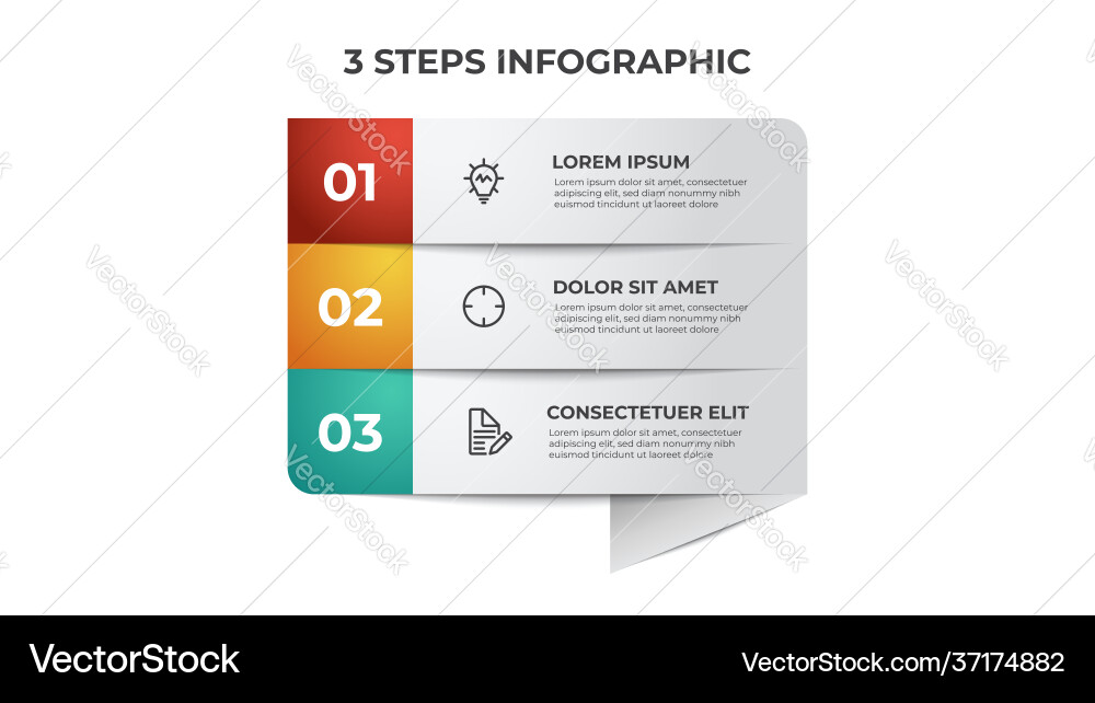 3 list steps row layout diagram with number 3 list steps row layout diagram with number vector image
