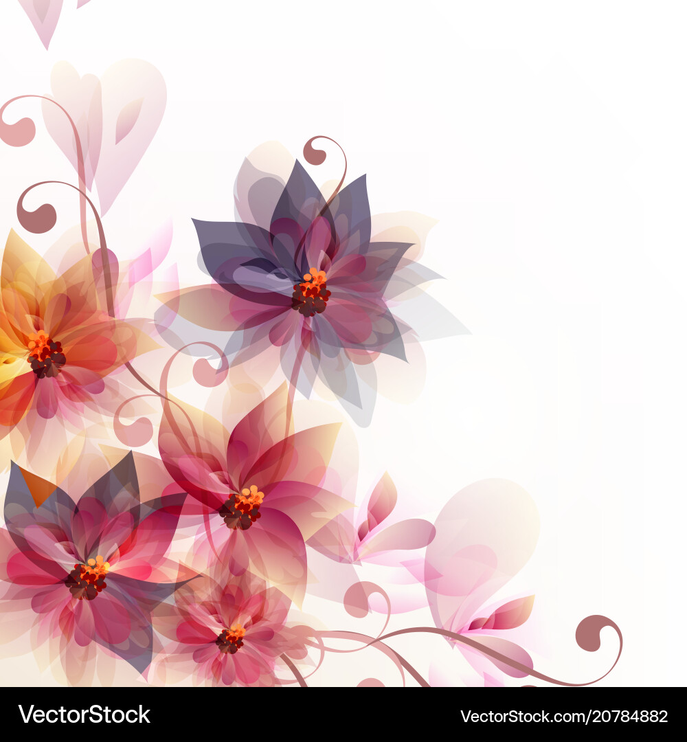 Abstract floral background with flowers and space vector image