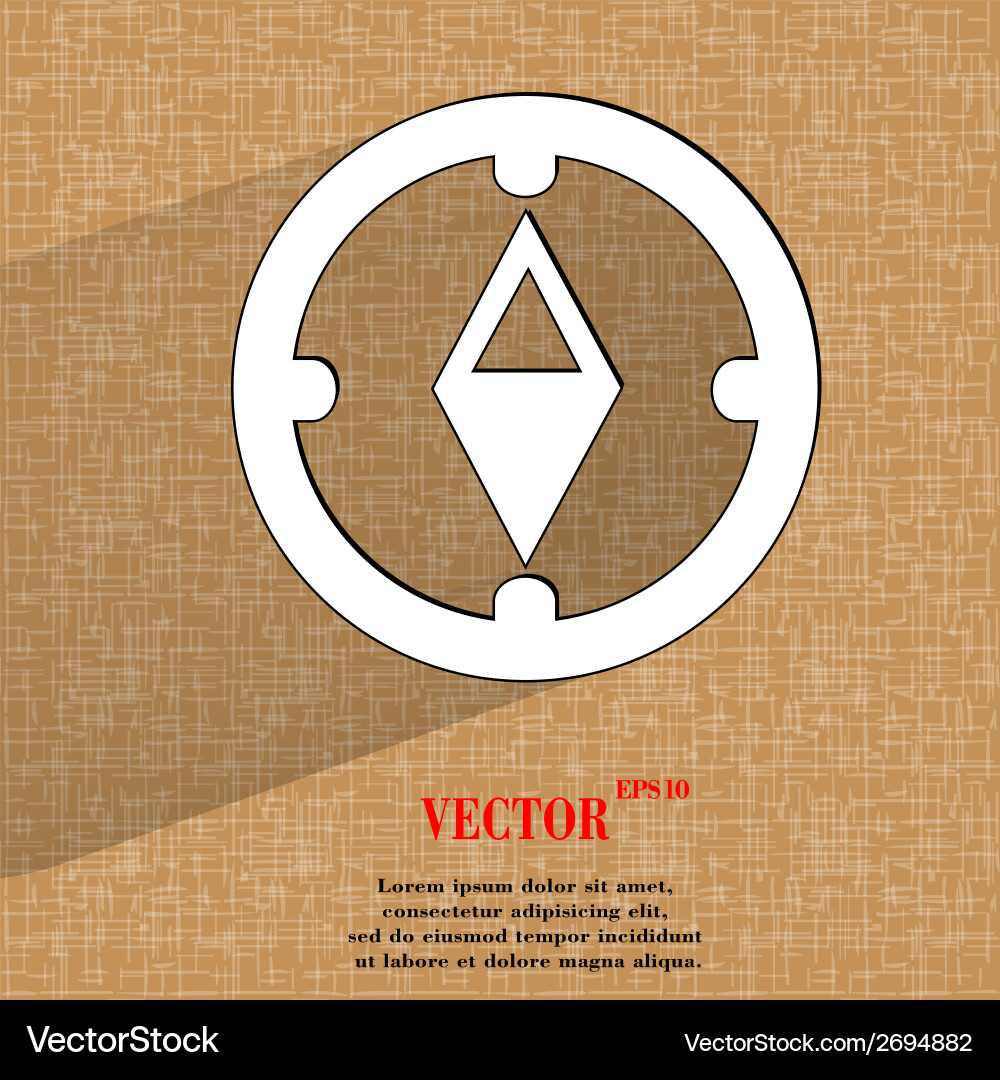 Compass flat modern web button on a geometric Vector Image