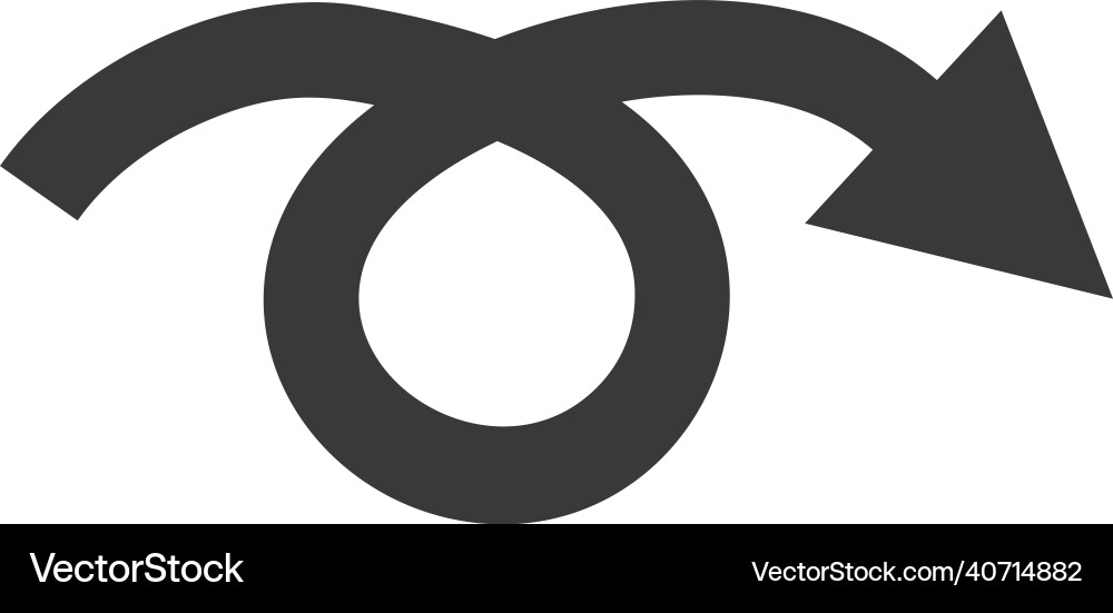Curled arrow rotate or flip over symbol in simple Curled arrow rotate or flip over symbol in simple vector image