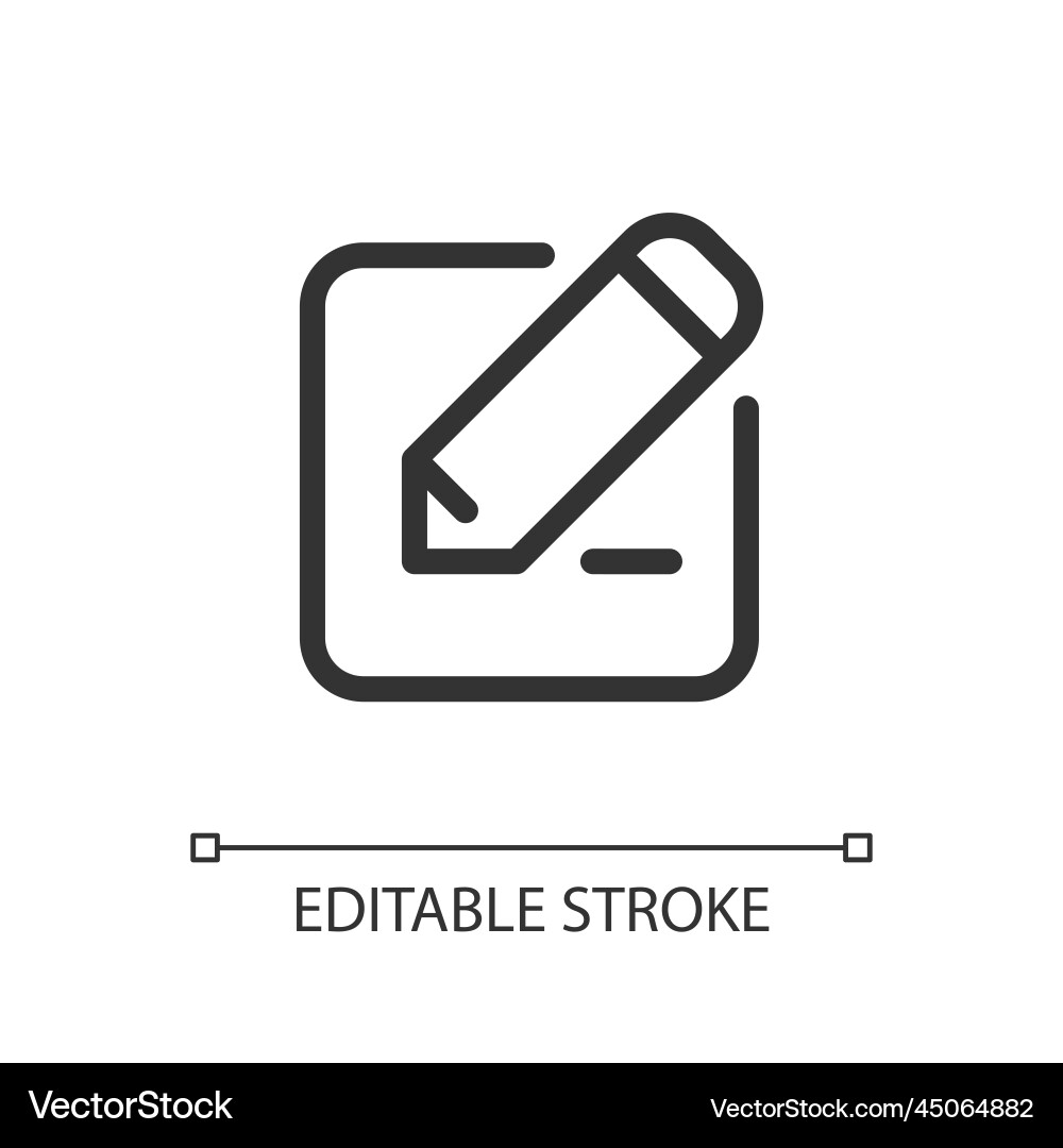 Edit text pixel perfect linear ui icon Edit text pixel perfect linear ui icon vector image