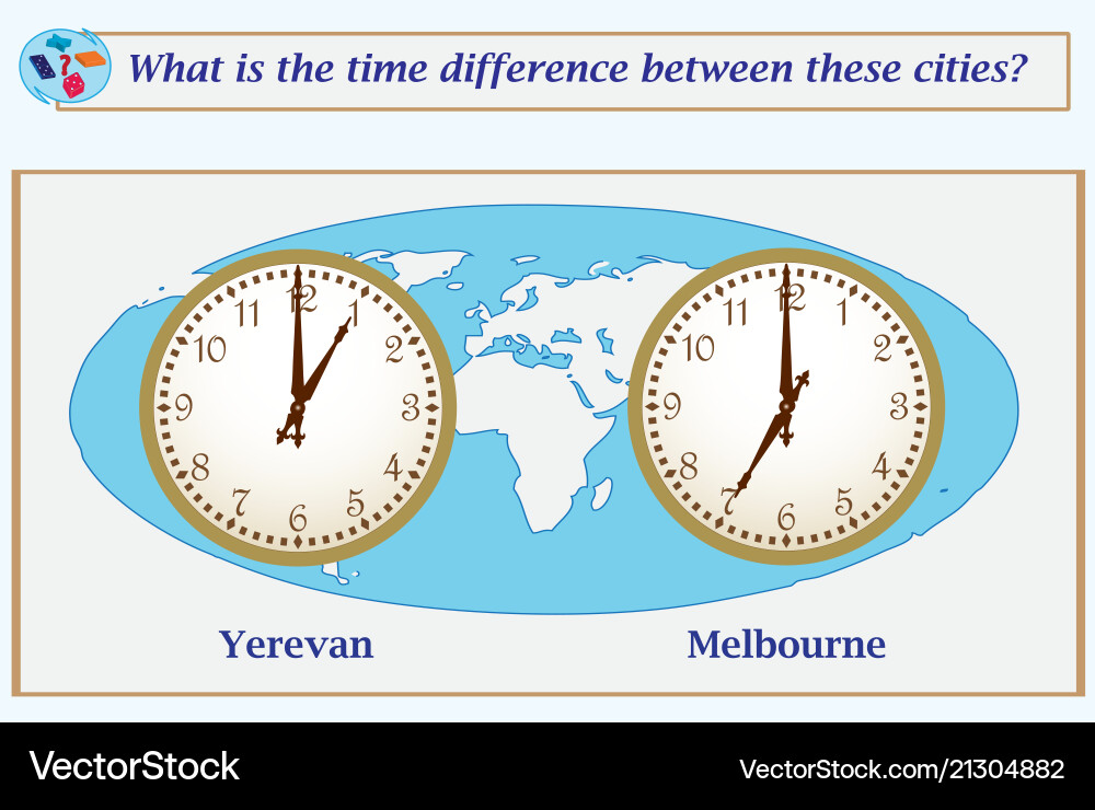 Logical task what is the time difference between Logical task what is the time difference between Vector Image