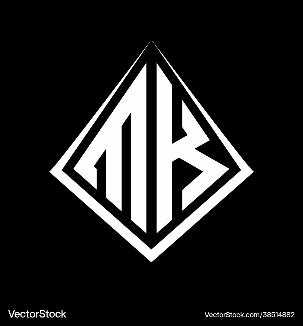 Mk logo letters monogram with prisma shape design Vector Image