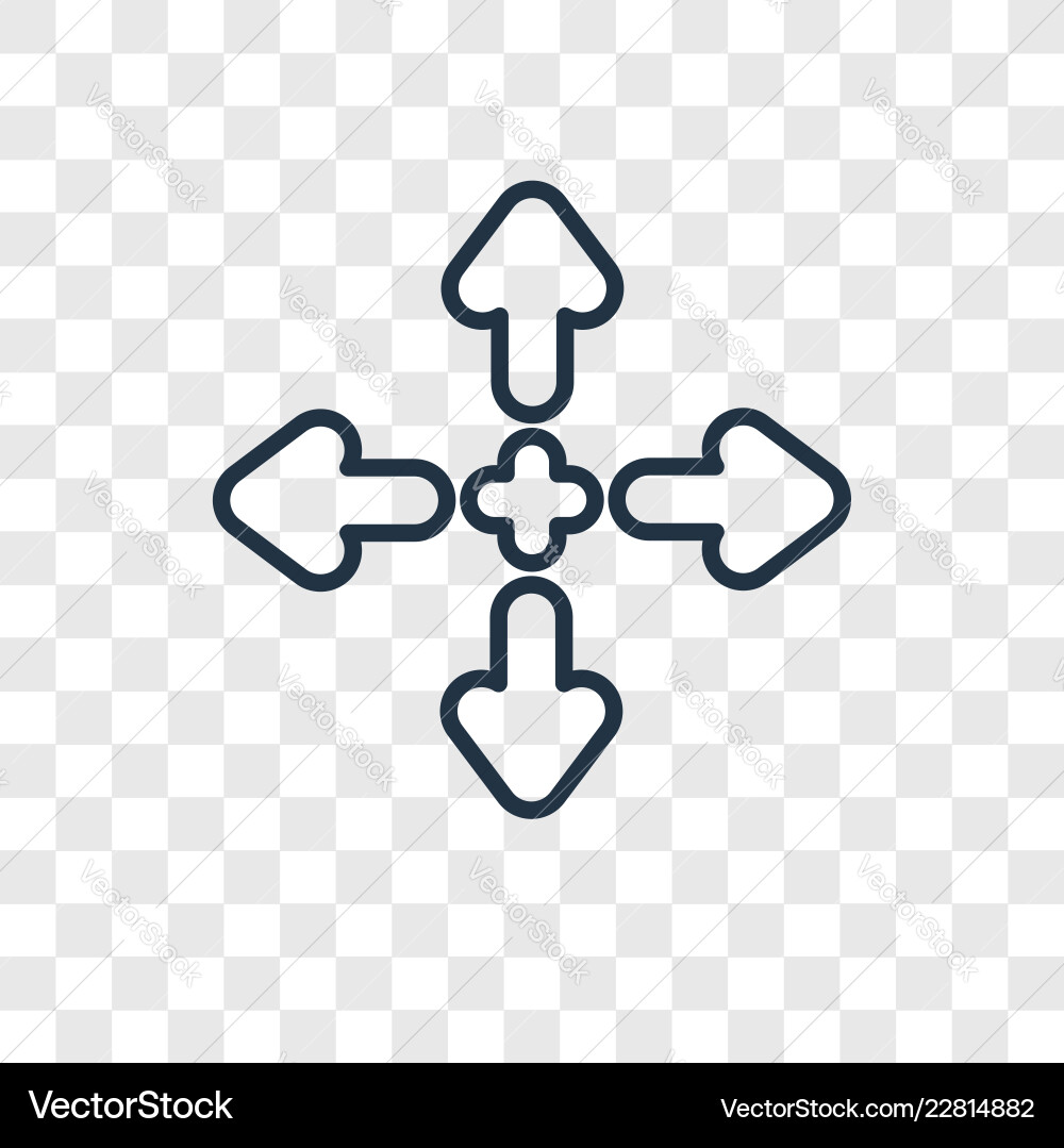 Move concept linear icon isolated on transparent Move concept linear icon isolated on transparent vector image