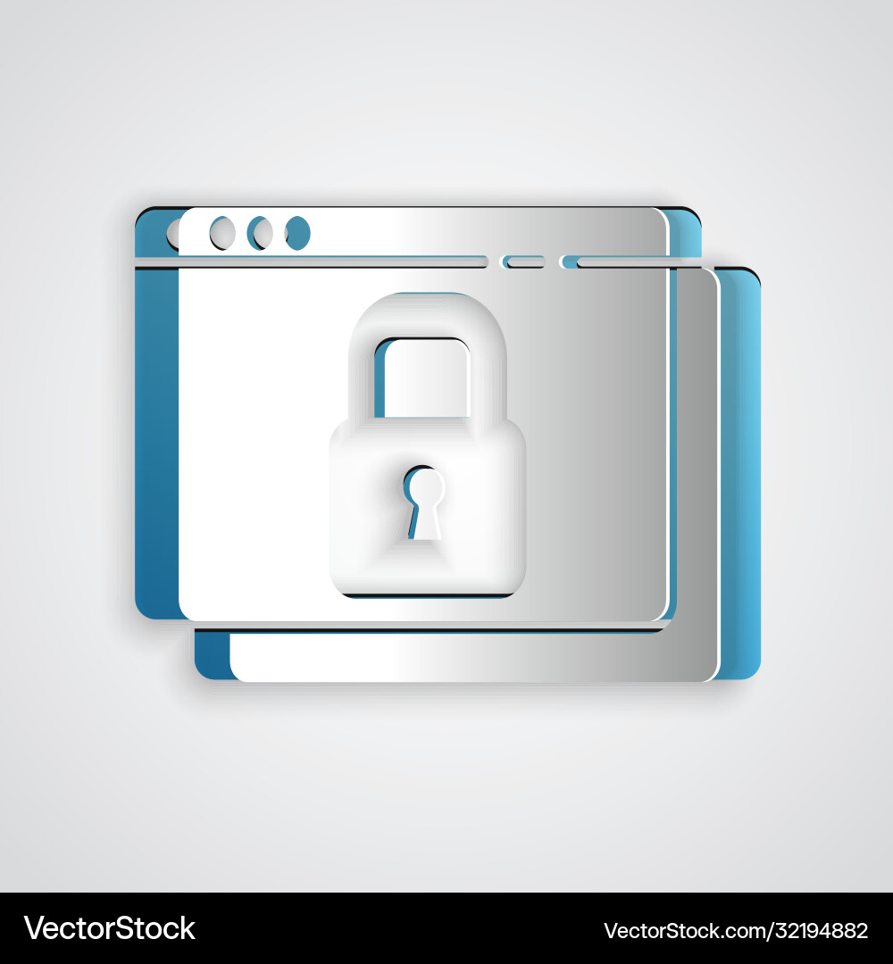 Paper cut secure your site with https ssl icon Paper cut secure your site with https ssl icon vector image