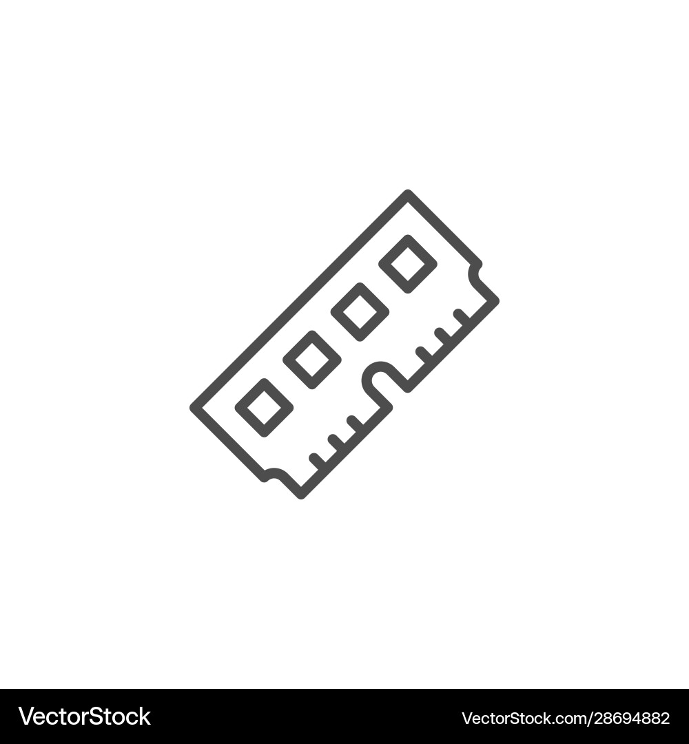 Random access memory line outline icon vector image