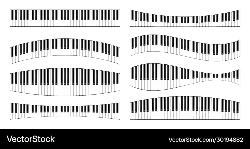Realistic piano keys set musical instrument Realistic piano keys set musical instrument vector image
