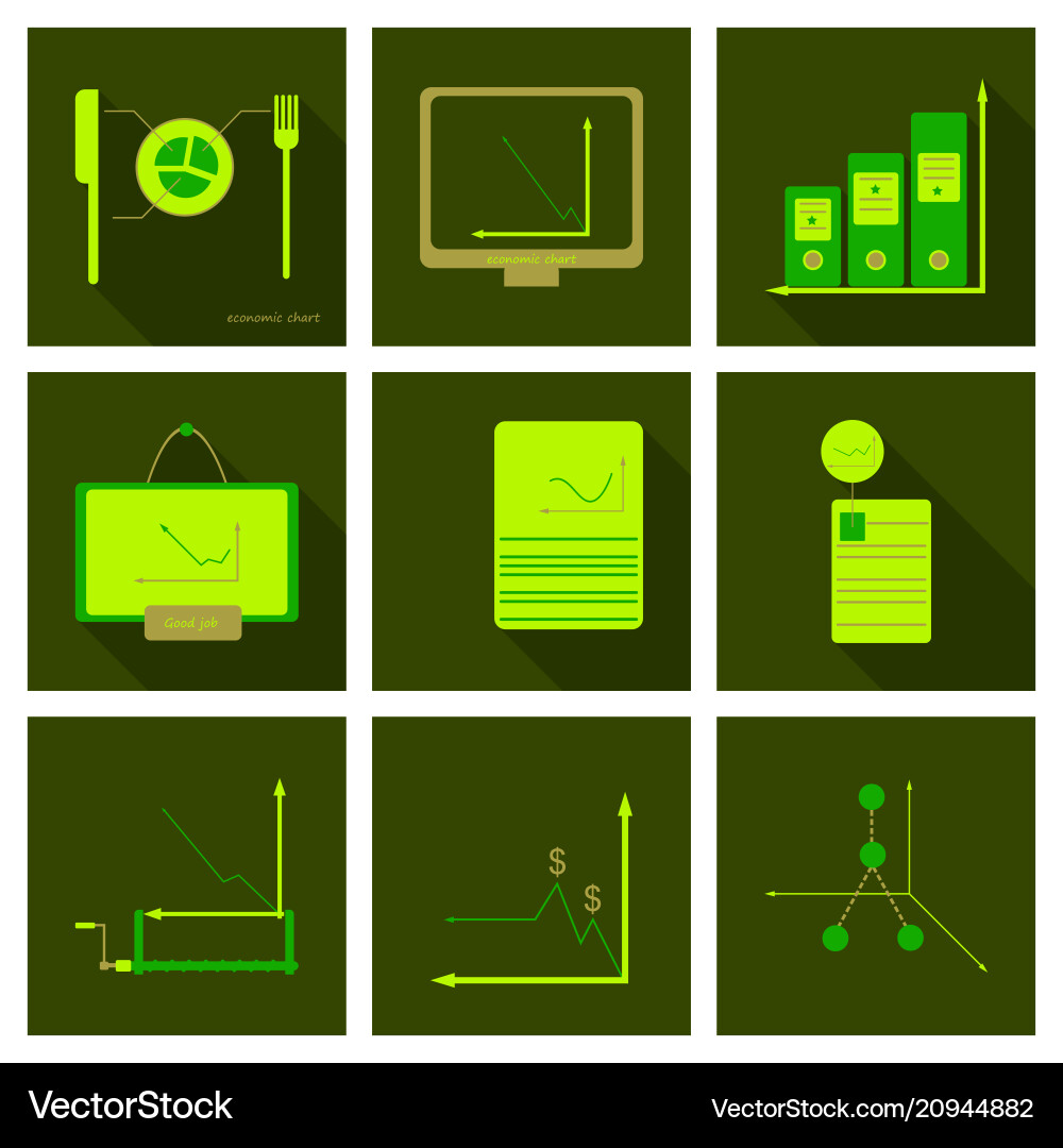 Set of finance and banking icons simple elements Vector Image