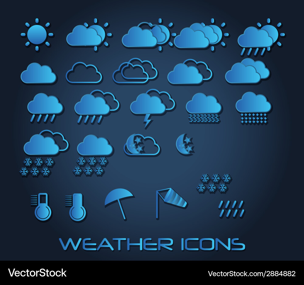 Set of weather icons for web and mobile vector image