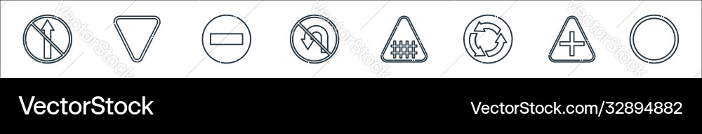 Signaling line icons linear set quality Signaling line icons linear set quality vector image