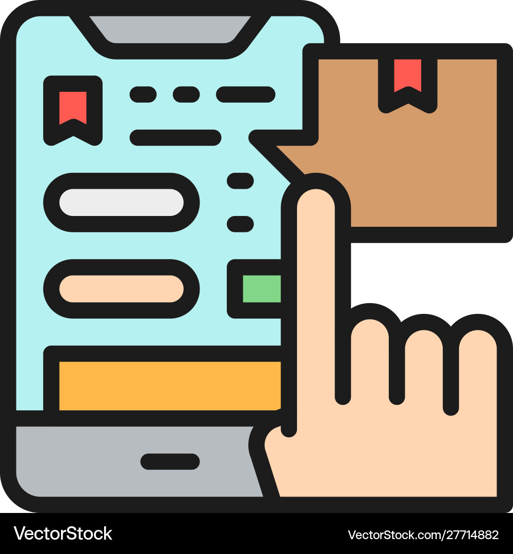 Tracking parcel in application delivery app flat Vector Image