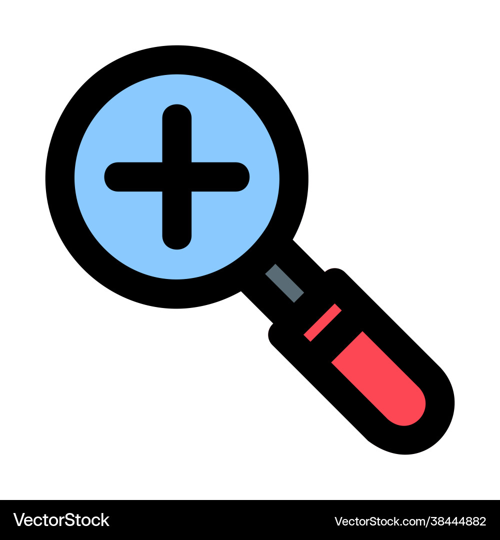 Zoom in icon filled line style for any projects vector image