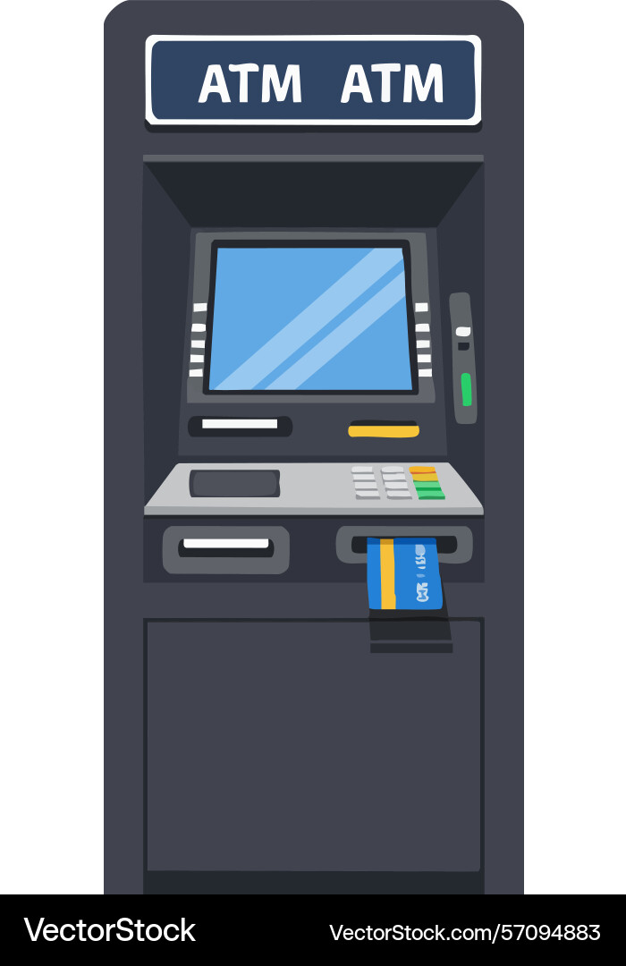 Automated teller machine atm transaction Automated teller machine atm transaction vector image