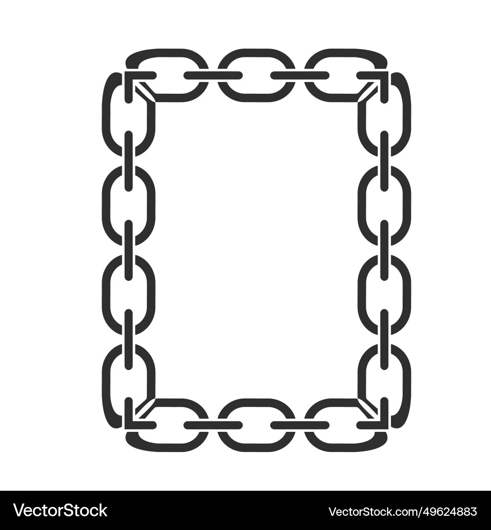 Chain frame of rectangular shape metal links vector image