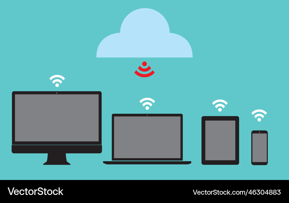 Cloud computing network scheme constructor Cloud computing network scheme constructor vector image
