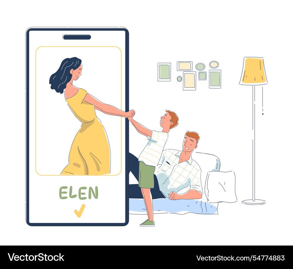 Concept of finding and selecting a nanny Concept of finding and selecting a nanny vector image