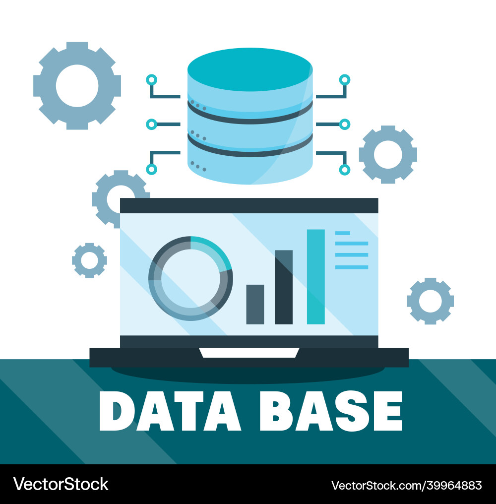 Database server laptop vector image