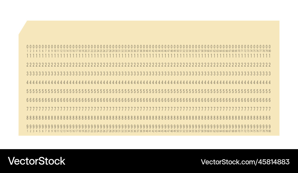 Empty ibm punch card for electronic calculated Empty ibm punch card for electronic calculated vector image