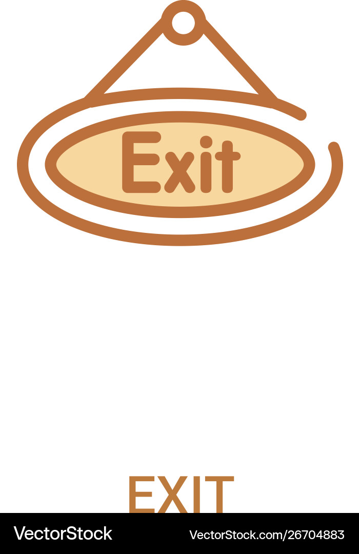 Exit concept 2 colored icon simple line element vector image