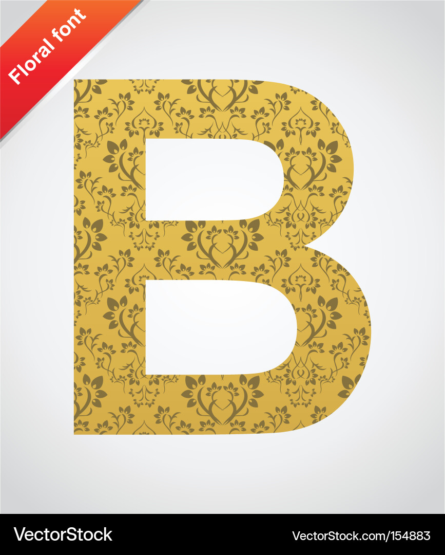 Floral font ornament letter Vector Image