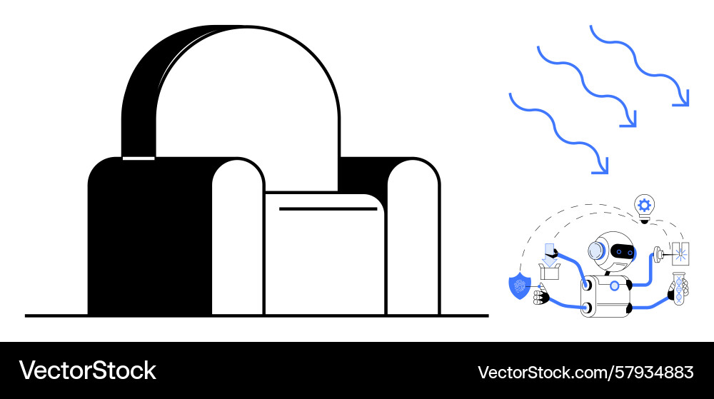 Futuristic ai robot managing smart home automation Vector Image