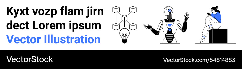 Futuristic concepts of blockchain robotics Futuristic concepts of blockchain robotics vector image