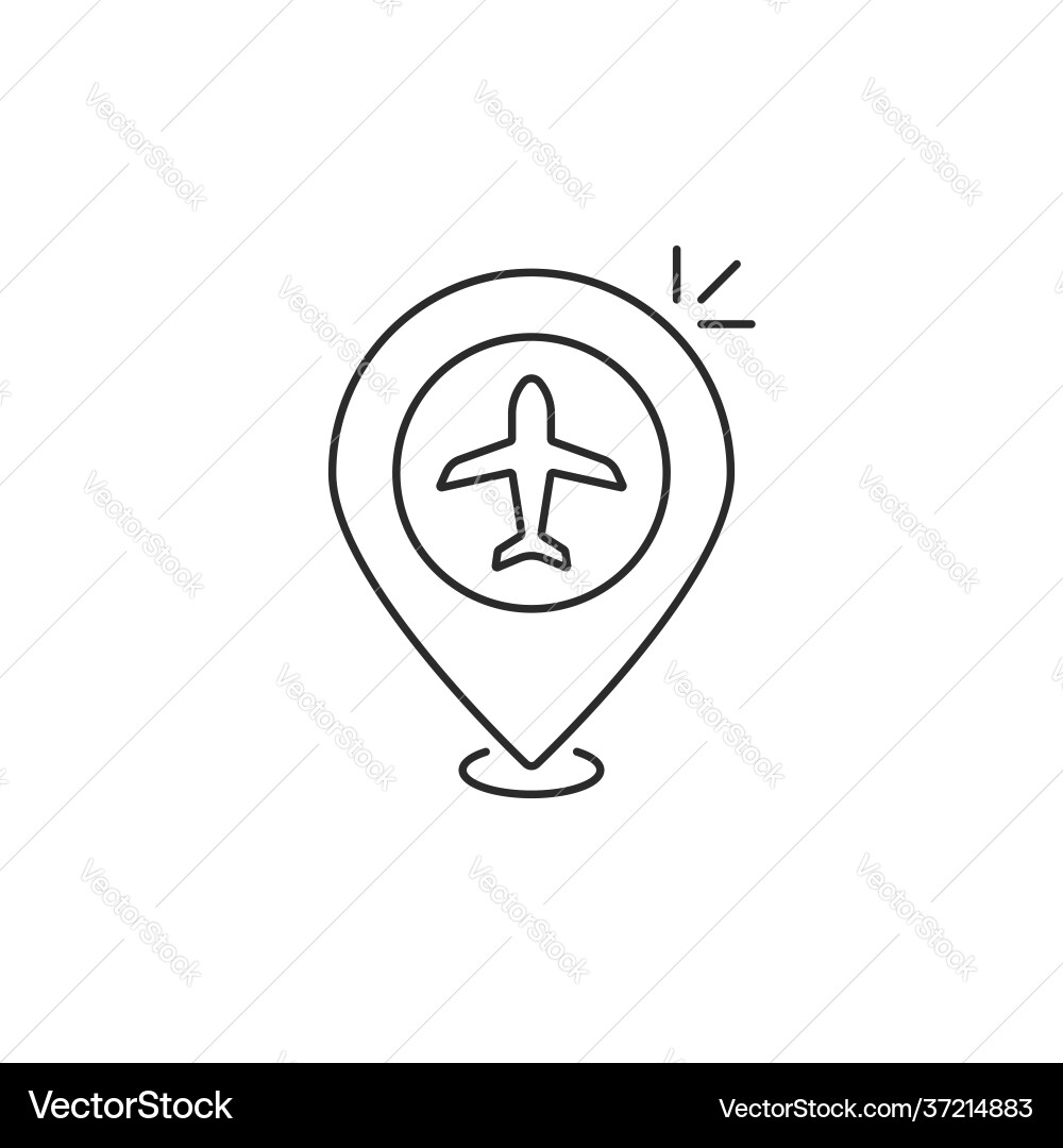 Geolocation pin with linear plane Geolocation pin with linear plane Vector Image