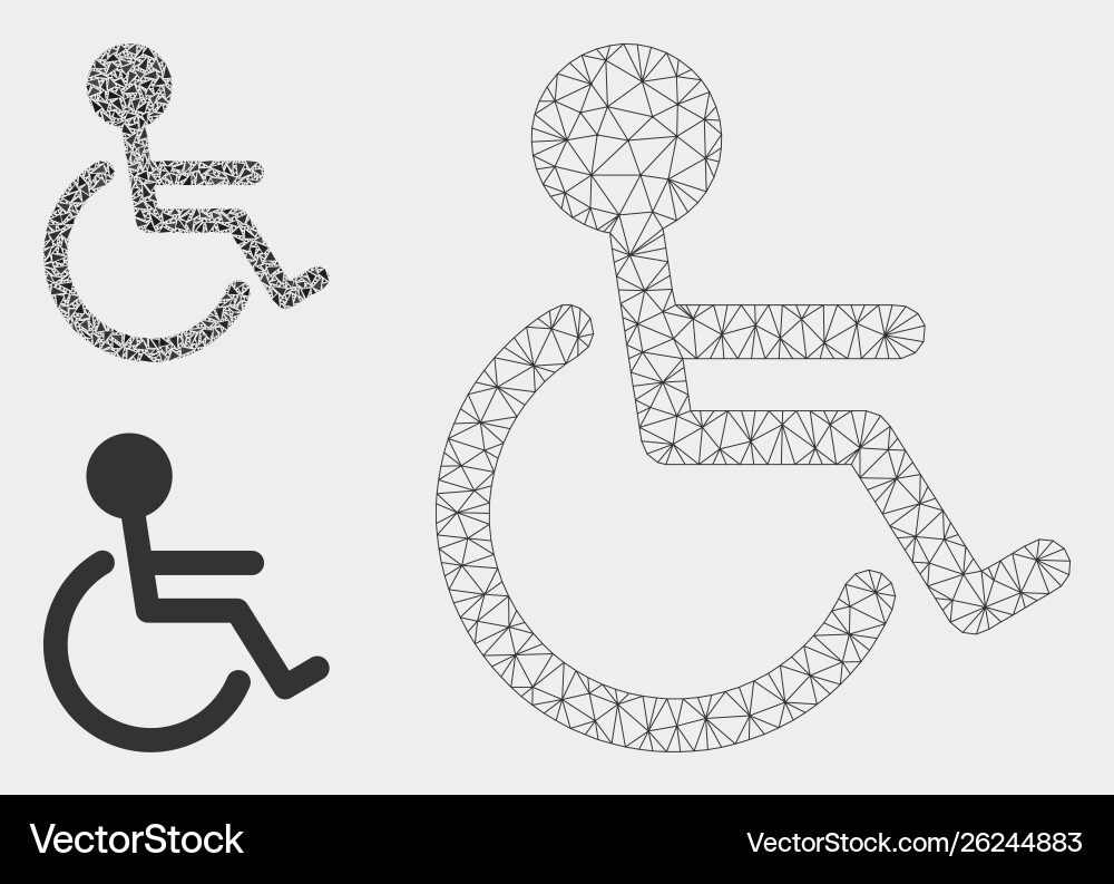 Handicapped mesh 2d model and triangle Handicapped mesh 2d model and triangle vector image