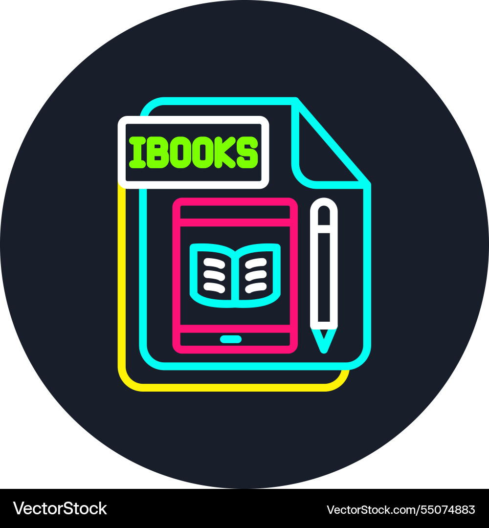 Ibooks line multi color icon Vector Image