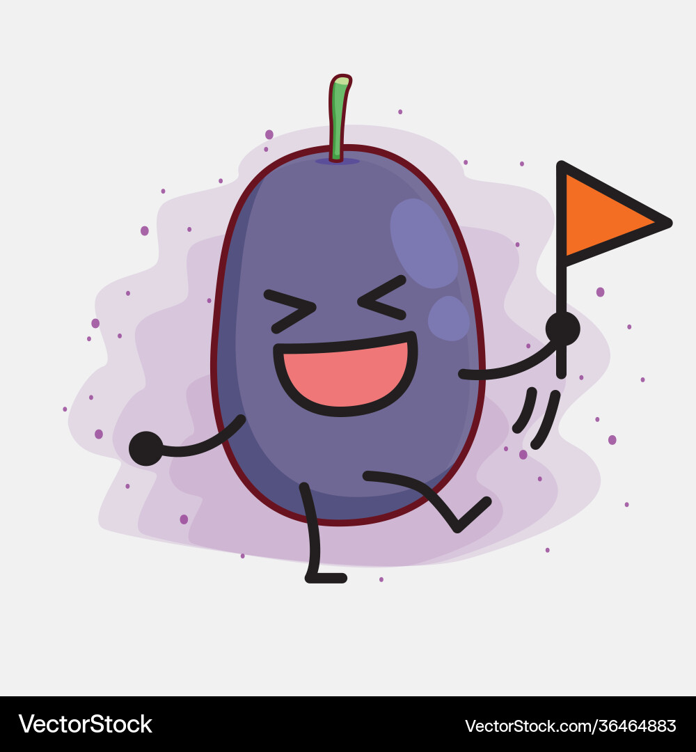 Java plum fruit cute character with simple face vector image