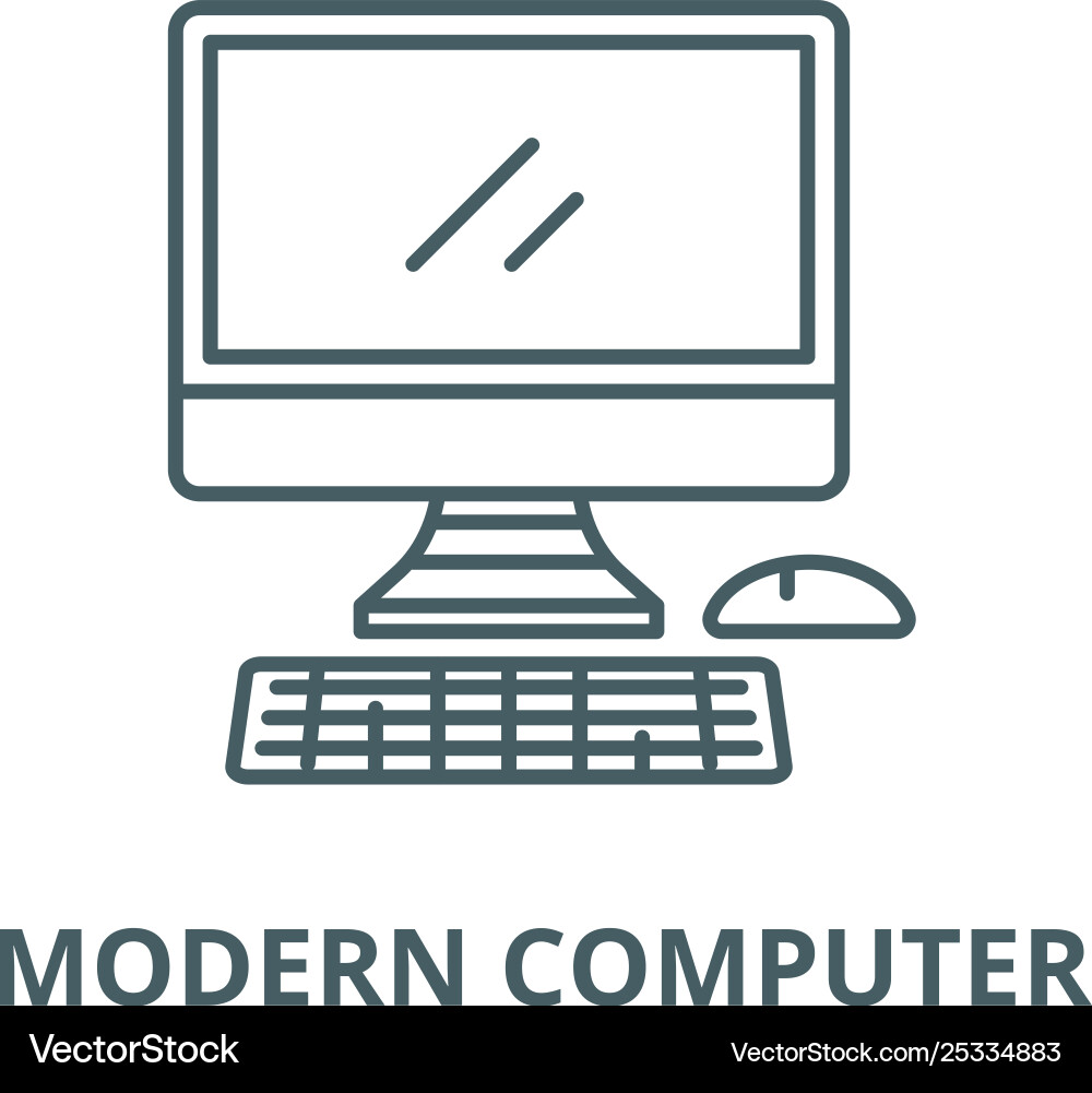 Modern computer line icon linear concept Modern computer line icon linear concept vector image