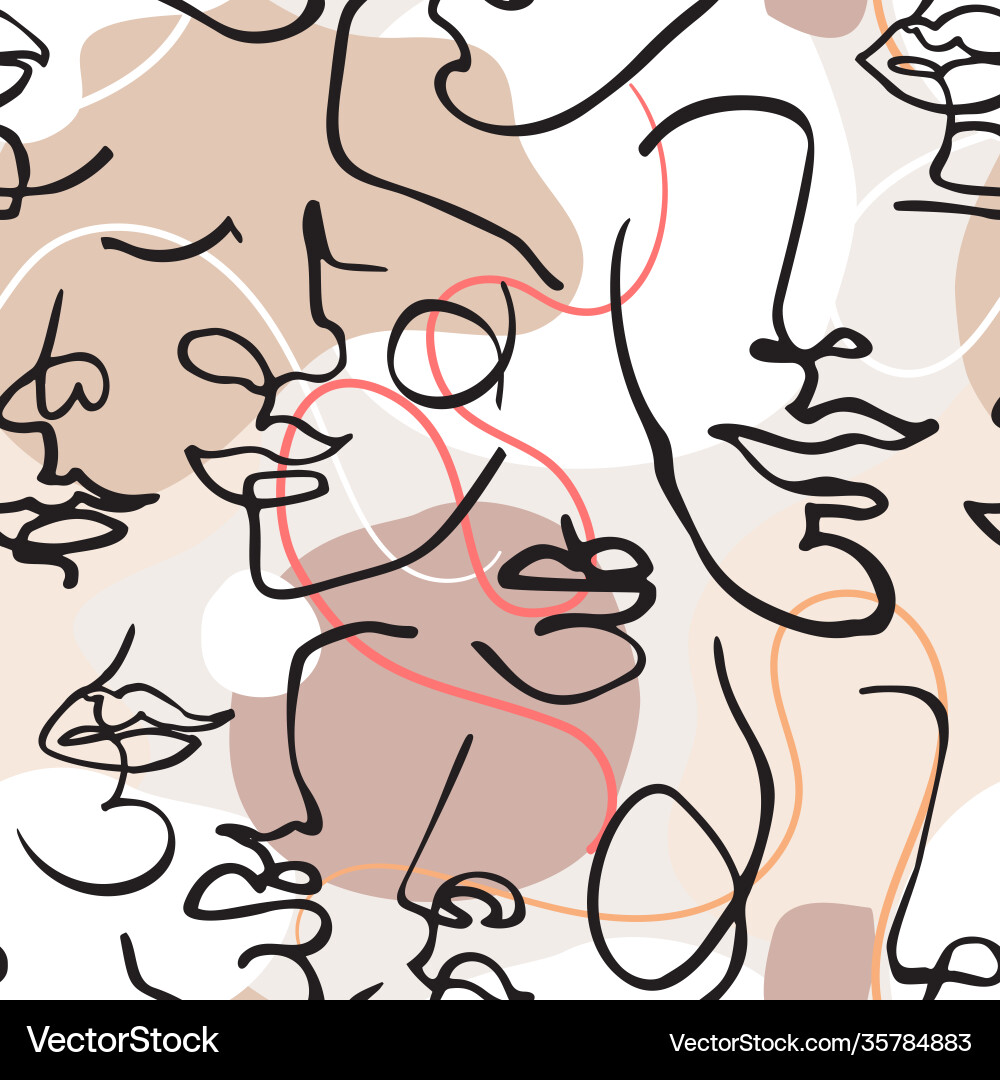 Modern continuous one line art in cubism style Modern continuous one line art in cubism style vector image