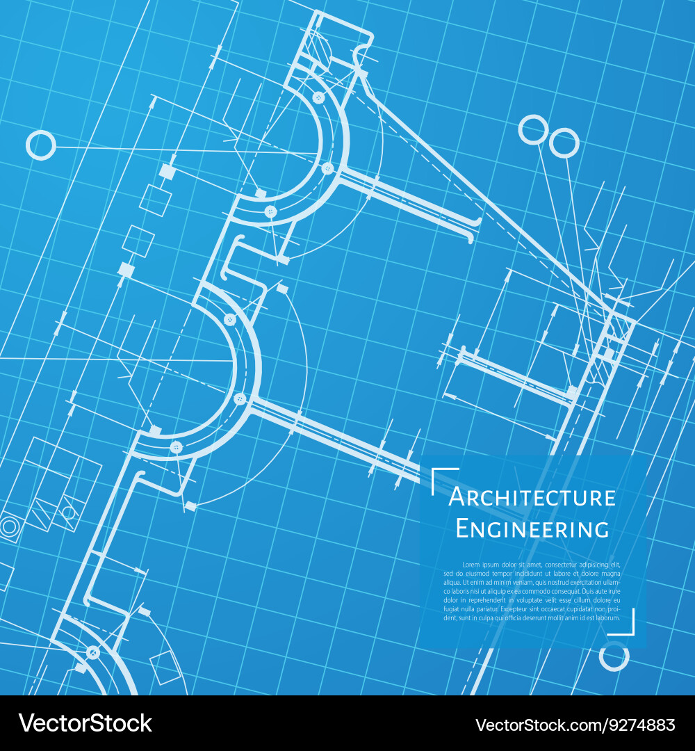 Technical blueprint of mechanism Vector Image