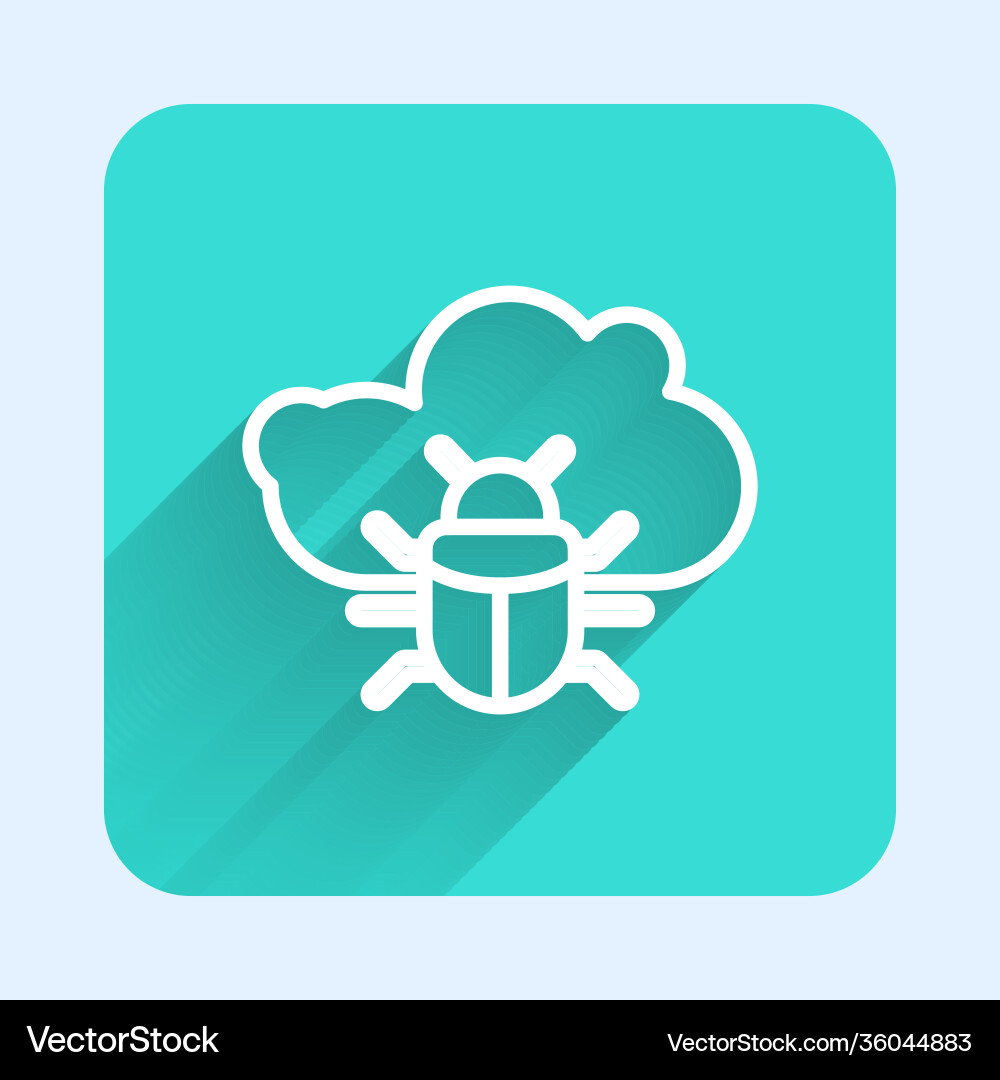 White line system bug on a cloud icon isolated vector image
