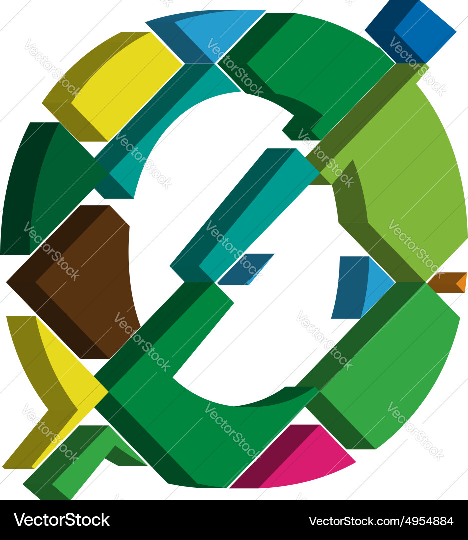 3d font number 0 vector image